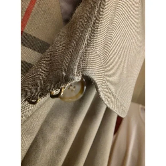 Burberrys Burberry Women's Authentic Vintage Tan Trench Coat Nova Check 38S - Picture 13 of 16